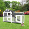 Removable Tray Ramp wooden outdoor rabbit hutch with running cage