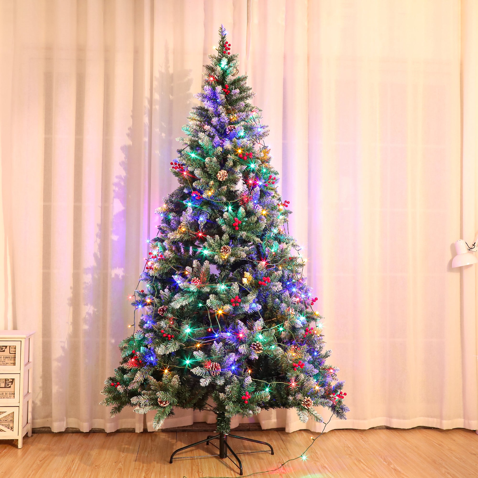RaDEWAY Christmas Tree Artificial Full Xmas Trees with LED