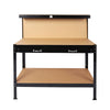 63" Tools Cabinet Working Tables Workbench with Drawers and Pegboard
