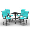Bar Height Swivel Stools Chair Sets for Lawn, Garden, Backyard, Black
