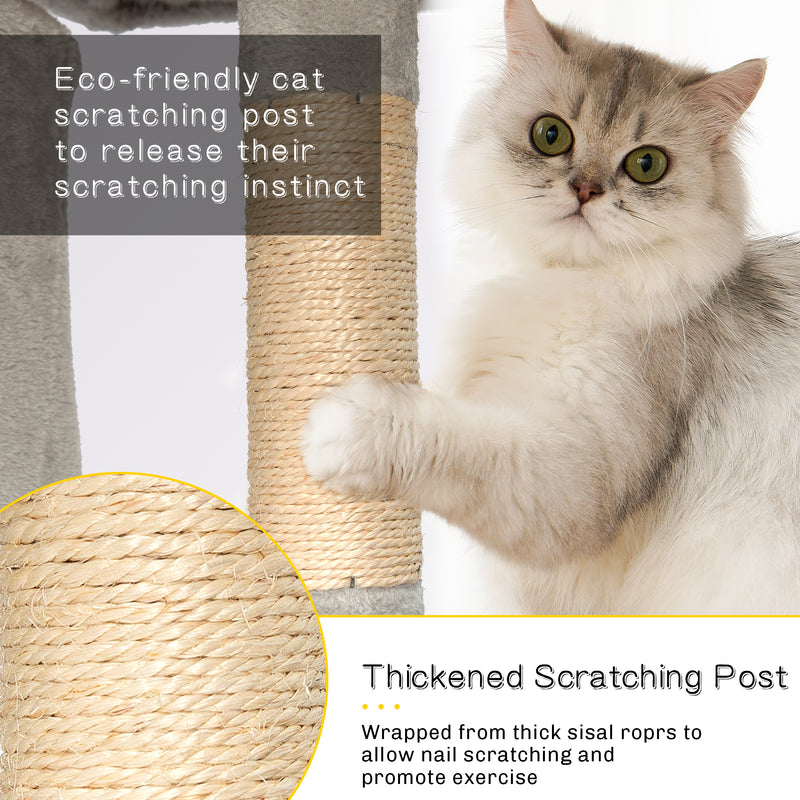 Radeway 81in Multi-Level Cat Tower Cat Condo Tree Scratching - Side View