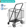 Folding Shopping Cart for Groceries with Rolling Swivel Wheels