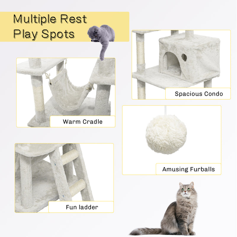 Radeway 81in Multi-Level Cat Tower Cat Condo Tree Scratching - Image 8