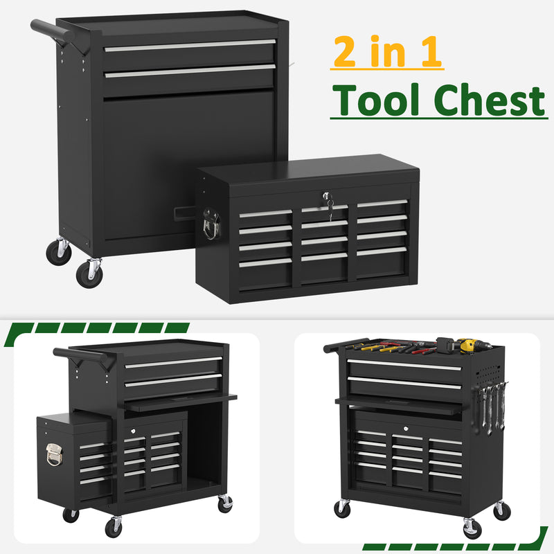 Radeway 8-Drawer Tool Chest with Top Box  Black - Image 4