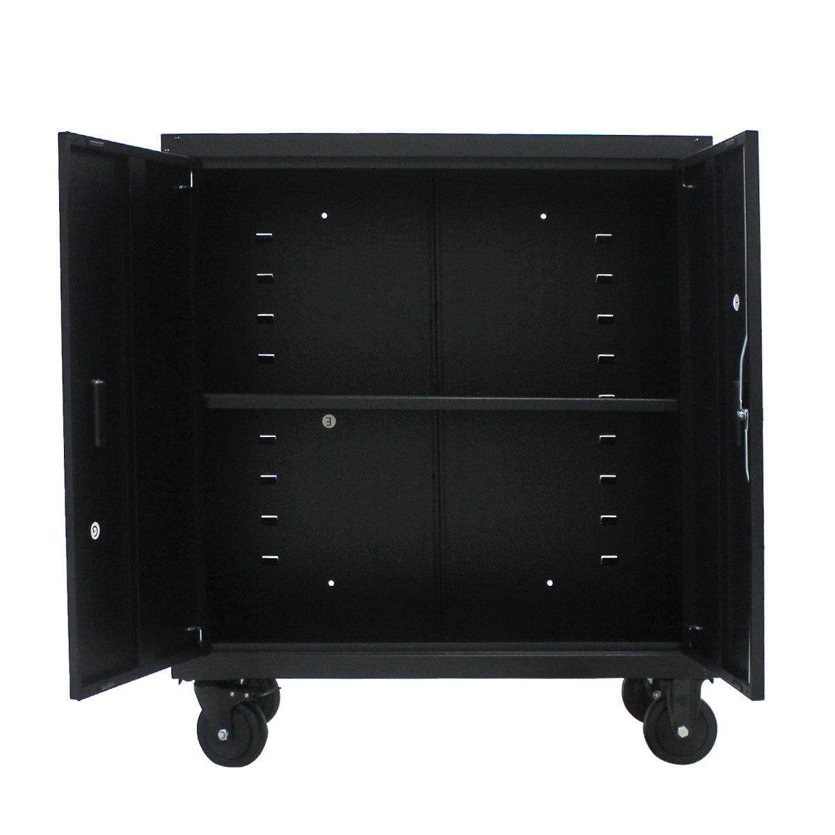 RADEWAY Metal Storage Cabinet with Locking Doors and Adjustable Shelves With Wheels