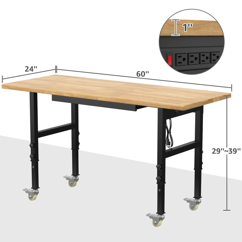 Radeway 60 Workbench with Drawers  Wheels - Image 5