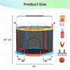 55-Inch Kids Trampoline with Enclosure and Basketball