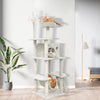 81in Multi-Level Cat Tower Cat Condo Tree Scratching Posts Hammock, Top Perch, Ladder, Cat Activity Tree Cat with Toys, Cat Climbing Tower