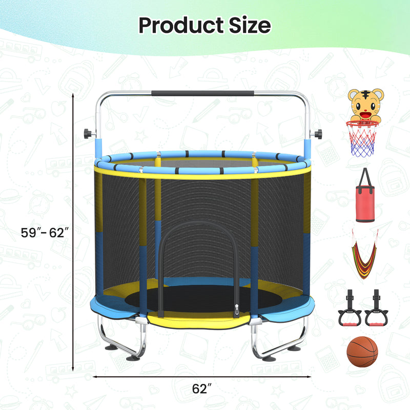 Radeway 55 Toddler Trampoline with Safety Net  Basketball - Image 5
