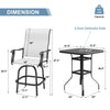 Bar Height Swivel Stools Chair Sets for Lawn, Garden, Backyard, Black