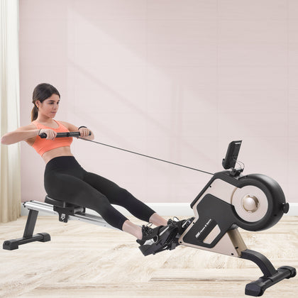 Rowing Machine Indoor Rower with Magnetic Tension System,LED Monitor and 8-level Resistance Adjustment Equipment
