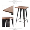Bar Table and stools set, Bamboo tabletop,Golden black stools