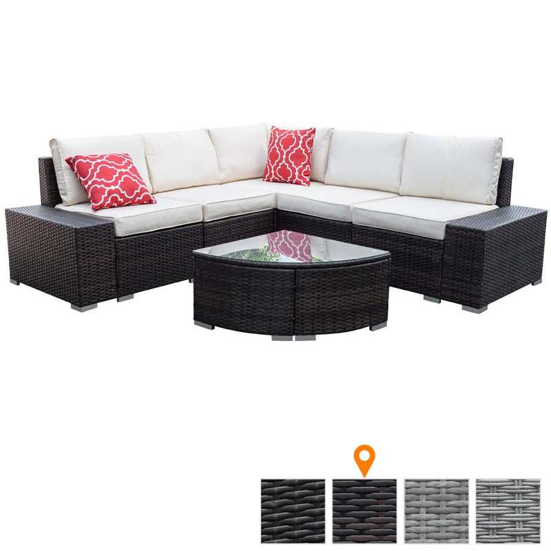 Radeway 6 Piece Rattan Patio Furniture Set - Image 10