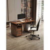 solid wood computer Desk,office table with PC droller, storage shelves and file cabinet , two drawers, CPU tray,a shelf used for planting