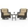 RaDEWAY Outdoor Wicker Patio Bistro Set with Side Table with Cushions