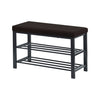 Shoe Bench, 3-Tier Shoe Rack for Entryway, Storage Organizer with Foam Padded Seat, Faux Leather, Metal Frame, for Living Room, Hallway, 31.5 x 11.8 x 19.7 Inches