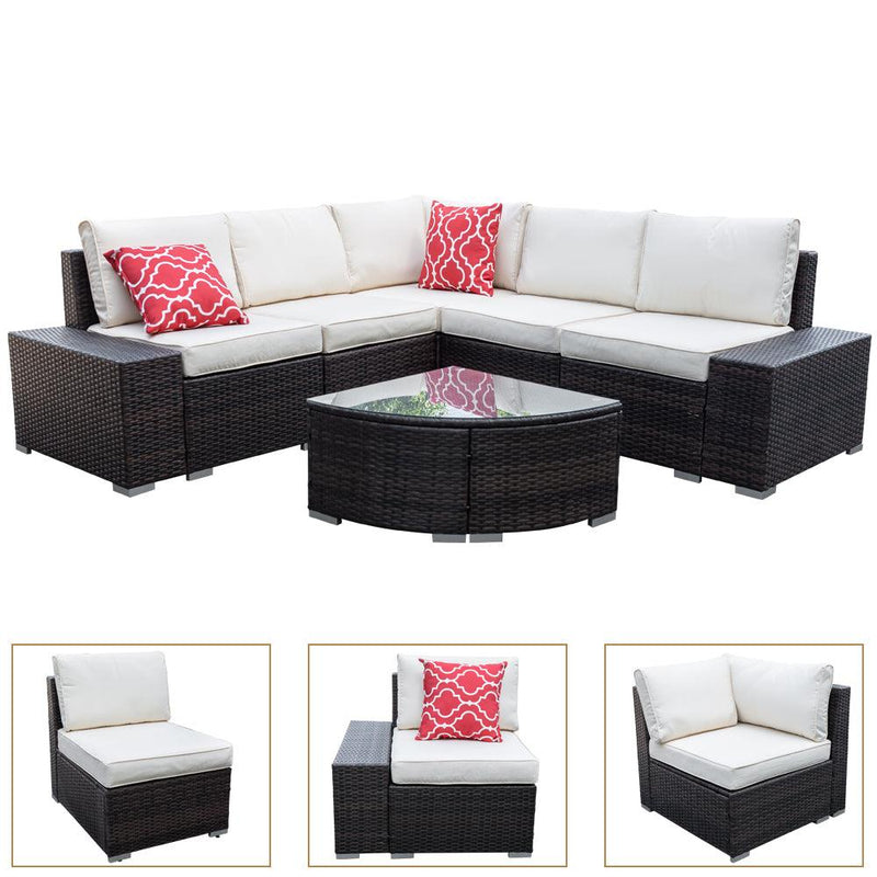 Radeway 6 Piece Rattan Patio Furniture Set - Image 11