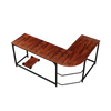 W636 L-Shaped Desk 66" Computer Corner Desk With CPU Stand For Home Space-Saving Easy to Assemble Sandalwood