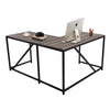 L Shaped Home Office Computer Desk with Modern Style and MDF Board, Easy to Assemble（Walnut）