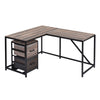 L Shaped Home Office Computer Desk with Modern Style and MDF Board, Easy to Assemble（Walnut）