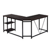RaDEWAY Office Desk —L-Shaped Computer Desk with 2-Tier Storage Shelves for Home Office