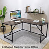 L Shaped Home Office Computer Desk with Modern Style and MDF Board, Easy to Assemble（Walnut）