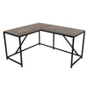 L Shaped Home Office Computer Desk with Modern Style and MDF Board, Easy to Assemble（Walnut）