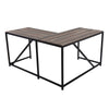 L Shaped Home Office Computer Desk with Modern Style and MDF Board, Easy to Assemble（Walnut）