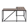 L Shaped Home Office Computer Desk with Modern Style and MDF Board, Easy to Assemble（Walnut）