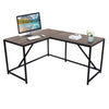 L Shaped Home Office Computer Desk with Modern Style and MDF Board, Easy to Assemble（Walnut）