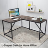 L Shaped Home Office Computer Desk with Modern Style and MDF Board, Easy to Assemble（Walnut）