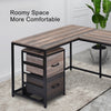 L Shaped Home Office Computer Desk with Modern Style and MDF Board, Easy to Assemble（Walnut）