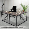 L Shaped Home Office Computer Desk with Modern Style and MDF Board, Easy to Assemble（Walnut）
