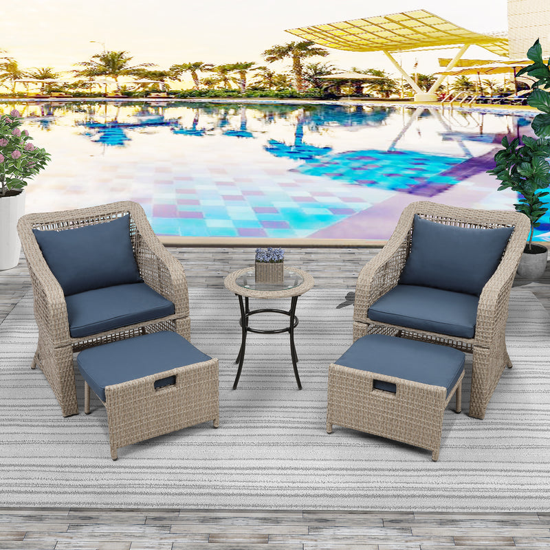 Radeway 5-piece Outdoor Conversation Set Patio Furniture - Image 7
