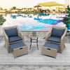 5-Piece Outdoor Patio Conversation Set with Cushions