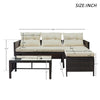 RaDEWAY 3 PCS Outdoor Rattan Furniture Sofa Set with cushions