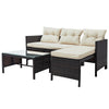RaDEWAY 3 PCS Outdoor Rattan Furniture Sofa Set with cushions