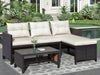 RaDEWAY 3 PCS Outdoor Rattan Furniture Sofa Set with cushions