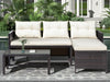 RaDEWAY 3 PCS Outdoor Rattan Furniture Sofa Set with cushions
