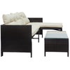 RaDEWAY 3 PCS Outdoor Rattan Furniture Sofa Set with cushions
