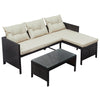 RaDEWAY 3 PCS Outdoor Rattan Furniture Sofa Set with cushions