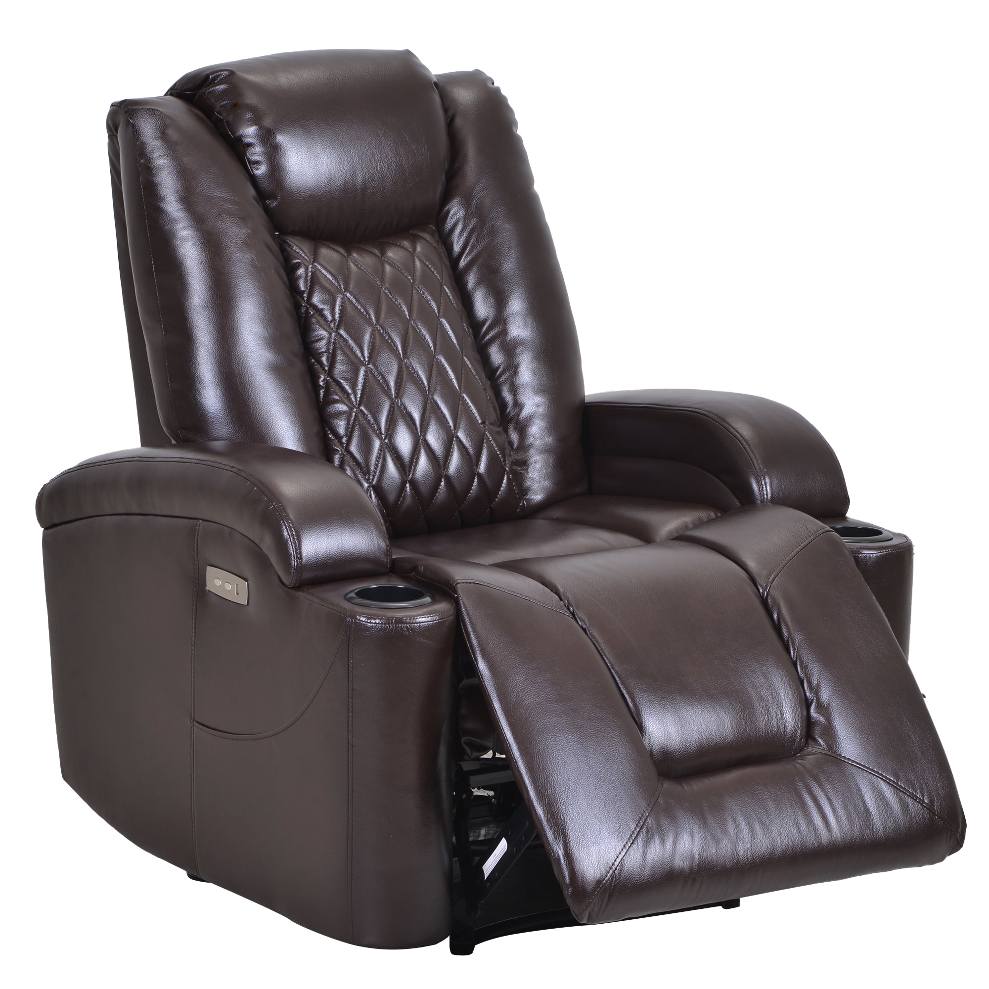 RaDEWAY Power Motion Recliner with USB Charge Port and Cup Holder -PU Lounge chair for Living Room