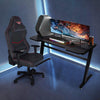 RaDEWAY home office PC play station Gaming Desk heavy duty steel legs with carbon fiber paper covered MDF board