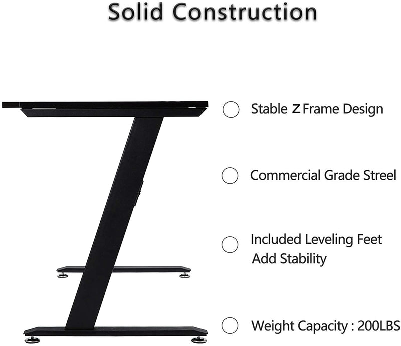 home office PC play station Gaming Desk heavy duty steel legs with carbon fiber - Image 5