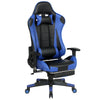 RaDEWAY Gaming Chair With Footrest, Ergonomic High-Back Leather Racing Computer Chair Home Office Chair With Headrest, Footrest and Lumbar Support