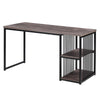 Home Office Computer Desk, 55 Inch Writing Desk with 2 Storage Shelves on Left or Right, Stable Metal Frame, Easy Assembly