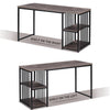 Home Office Computer Desk, 55 Inch Writing Desk with 2 Storage Shelves on Left or Right, Stable Metal Frame, Easy Assembly