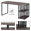 Home Office Computer Desk, 55 Inch Writing Desk with 2 Storage Shelves on Left or Right, Stable Metal Frame, Easy Assembly