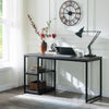 Home Office Computer Desk, 55 Inch Writing Desk with 2 Storage Shelves on Left or Right, Stable Metal Frame, Easy Assembly