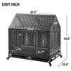 Heavy Duty Dog Crate Cage Kennel Strong Metal Frame Kennel Durable Indoor & Outdoor Kennel for Large Dogs, Easy to Assemble and Move with Four Wheels